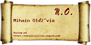 Mihain Olívia névjegykártya